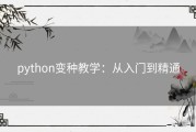 python变种教学：从入门到精通