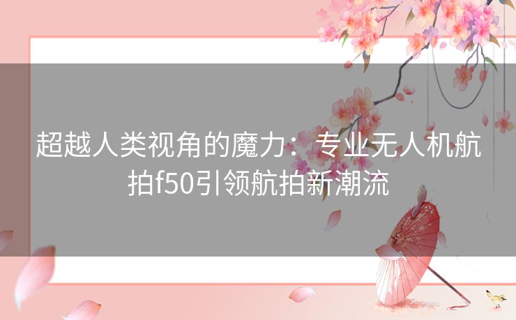 超越人类视角的魔力：专业无人机航拍f50引领航拍新潮流