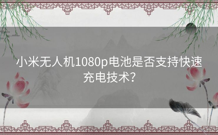 小米无人机1080p电池是否支持快速充电技术？