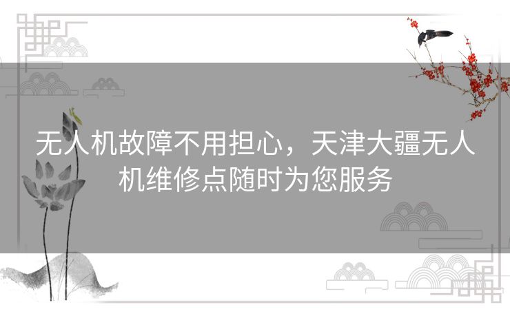 无人机故障不用担心,天津大疆无人机维修点随时为您服务 无人机故障不用担心,天津大疆无人机维修点随时为您服务