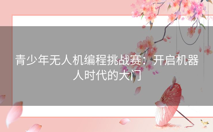 青少年无人机编程挑战赛：开启机器人时代的大门