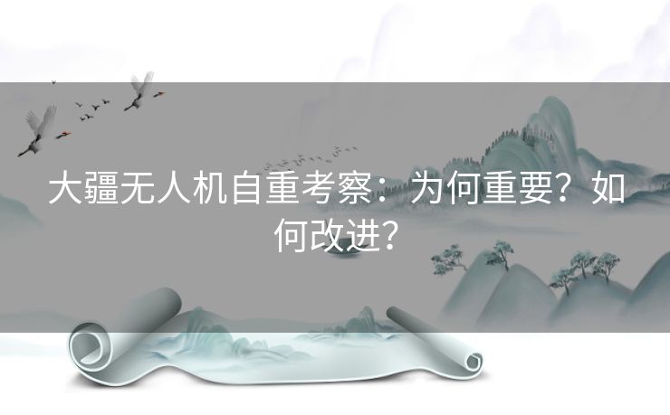 大疆无人机自重考察:为何重要?如何改进? 大疆无人机自重考察:为何重要?如何改进?