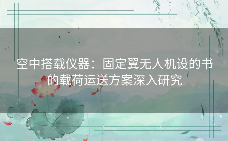 空中搭载仪器:固定翼无人机设的书的载荷运送方案深入研究 空中搭载仪器:固定翼无人机设的书的载荷运送方案深入研究