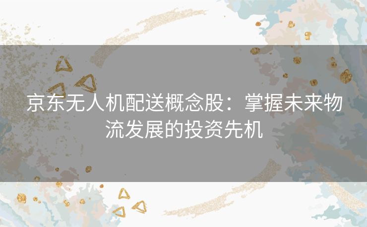 京东无人机配送概念股：掌握未来物流发展的投资先机