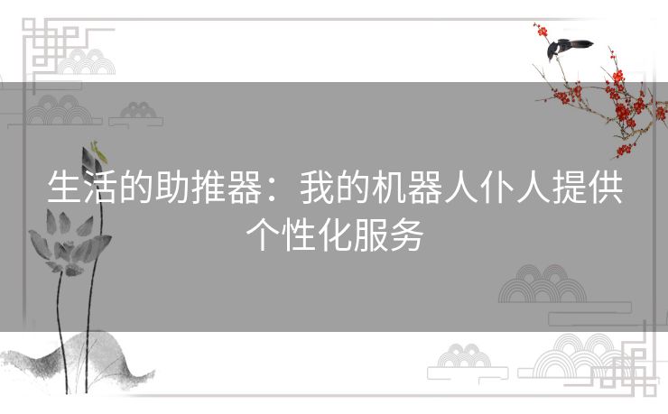 生活的助推器：我的机器人仆人提供个性化服务