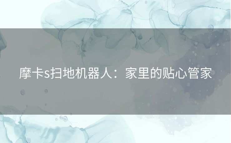摩卡s扫地机器人：家里的贴心管家