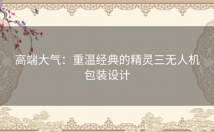 高端大气：重温经典的精灵三无人机包装设计