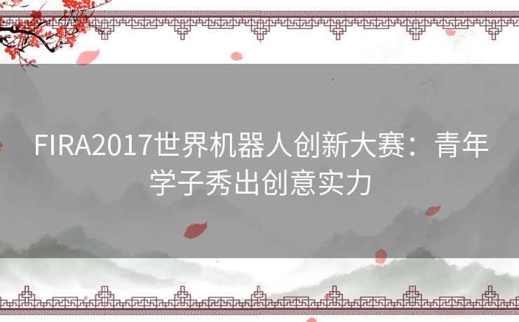 FIRA2017世界机器人创新大赛：青年学子秀出创意实力
