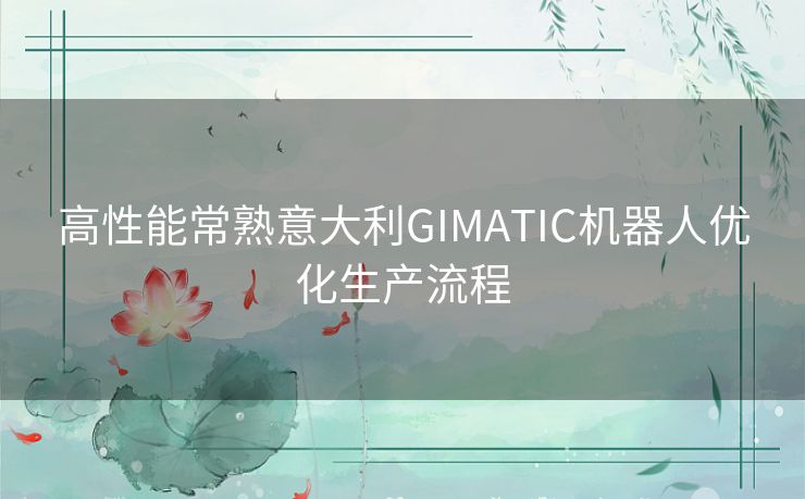 高性能常熟意大利GIMATIC机器人优化生产流程