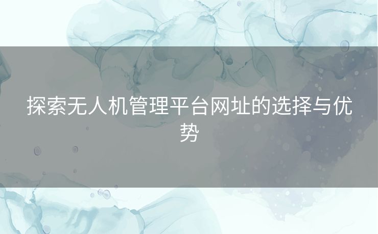 探索无人机管理平台网址的选择与优势