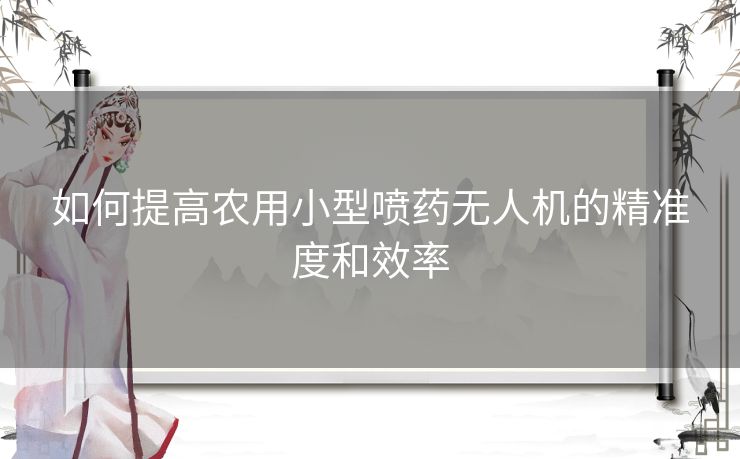 如何提高农用小型喷药无人机的精准度和效率