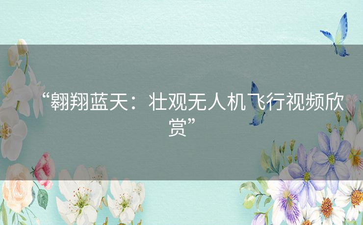 “翱翔蓝天：壮观无人机飞行视频欣赏”