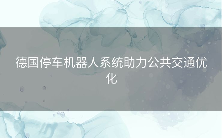 德国停车机器人系统助力公共交通优化 德国停车机器人系统助力公共交通优化