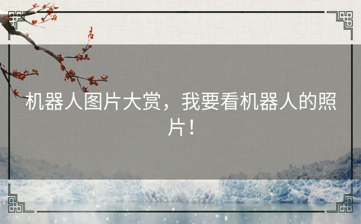 机器人图片大赏,我要看机器人的照片! 机器人图片大赏,我要看机器人的照片!