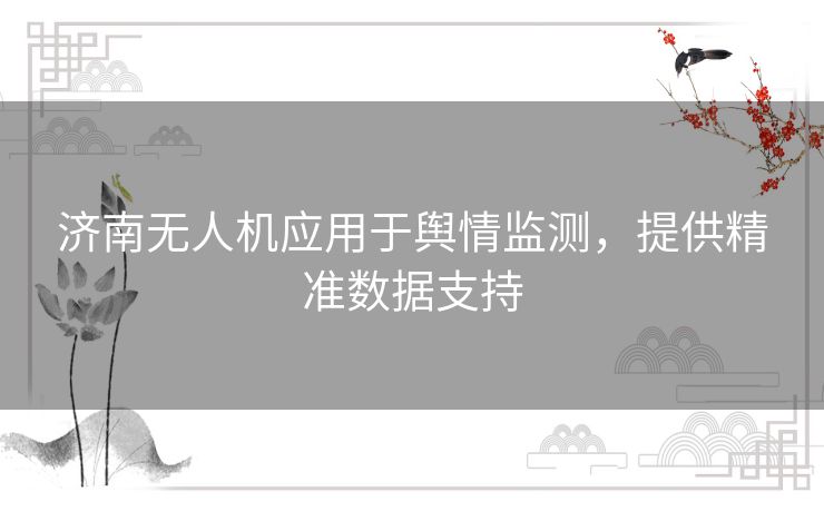 济南无人机应用于舆情监测，提供精准数据支持