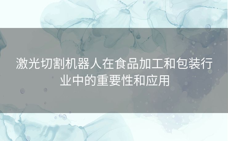 激光切割机器人在食品加工和包装行业中的重要性和应用