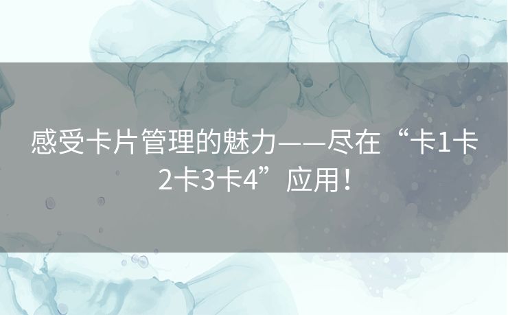感受卡片管理的魅力——尽在“卡1卡2卡3卡4”应用！