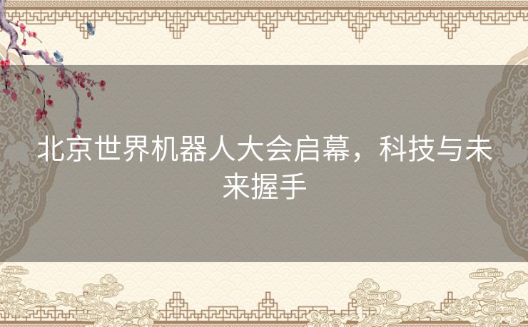 北京世界机器人大会启幕,科技与未来握手 北京世界机器人大会启幕,科技与未来握手