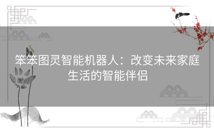 笨笨图灵智能机器人：改变未来家庭生活的智能伴侣