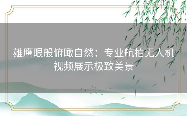 雄鹰眼般俯瞰自然:专业航拍无人机视频展示极致美景 雄鹰眼般俯瞰自然:专业航拍无人机视频展示极致美景