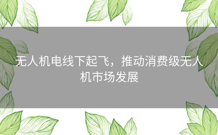 无人机电线下起飞,推动消费级无人机市场发展 无人机电线下起飞,推动消费级无人机市场发展