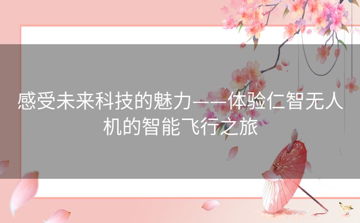 感受未来科技的魅力——体验仁智无人机的智能飞行之旅 感受未来科技的魅力——体验仁智无人机的智能飞行之旅