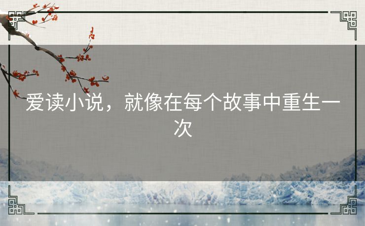 爱读小说,就像在每个故事中重生一次 爱读小说,就像在每个故事中重生一次