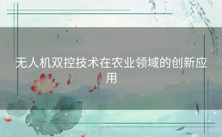 无人机双控技术在农业领域的创新应用 无人机双控技术在农业领域的创新应用