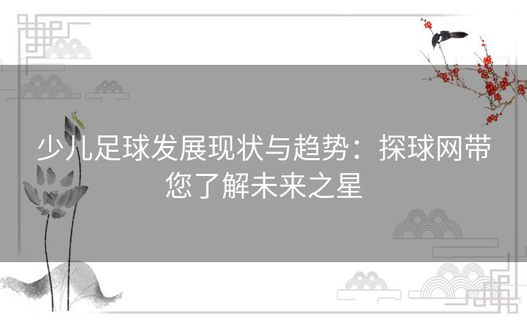 少儿足球发展现状与趋势:探球网带您了解未来之星 少儿足球发展现状与趋势:探球网带您了解未来之星