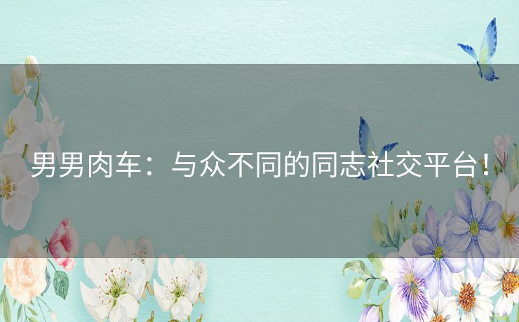 男男肉车:与众不同的同志社交平台! 男男肉车:与众不同的同志社交平台!