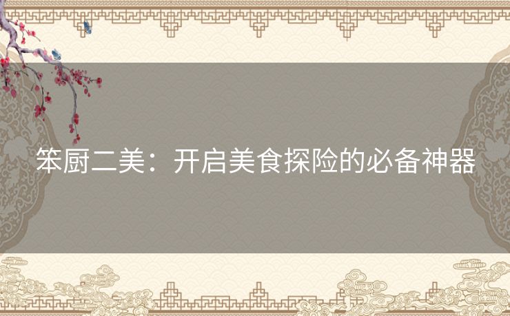 笨厨二美:开启美食探险的必备神器 笨厨二美:开启美食探险的必备神器