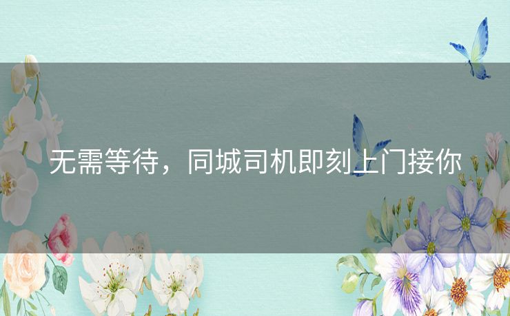 无需等待,同城司机即刻上门接你 无需等待,同城司机即刻上门接你