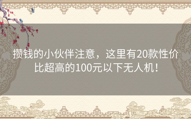 攒钱的小伙伴注意,这里有20款性价比超高的100元以下无人机! 攒钱的小伙伴注意,这里有20款性价比超高的100元以下无人机!