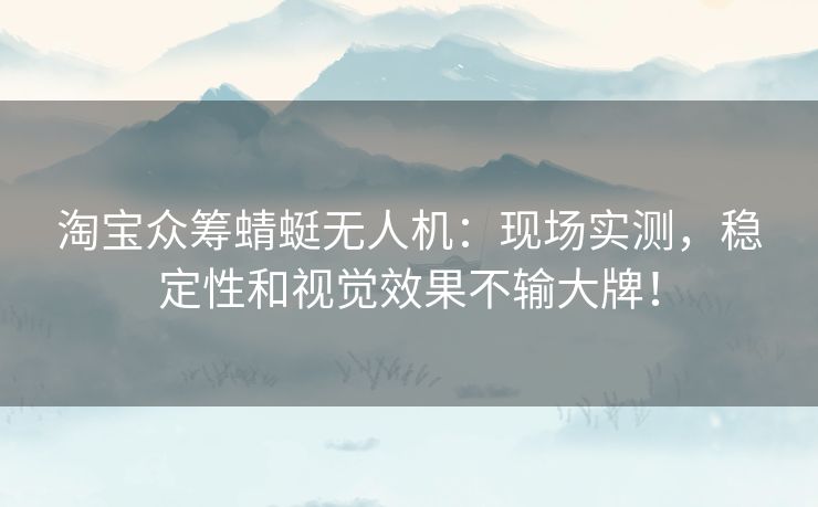 淘宝众筹蜻蜓无人机:现场实测,稳定性和视觉效果不输大牌! 淘宝众筹蜻蜓无人机:现场实测,稳定性和视觉效果不输大牌!