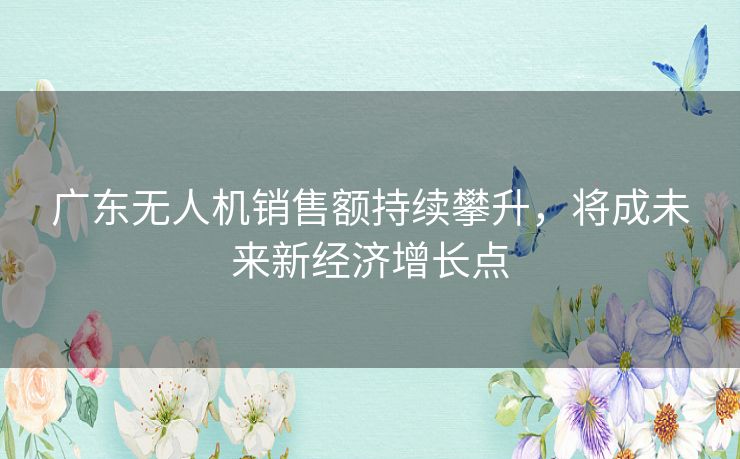 广东无人机销售额持续攀升,将成未来新经济增长点 广东无人机销售额持续攀升,将成未来新经济增长点