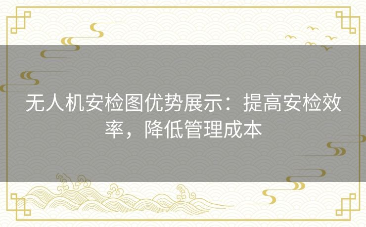 无人机安检图优势展示:提高安检效率,降低管理成本 无人机安检图优势展示:提高安检效率,降低管理成本