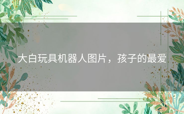 大白玩具机器人图片，孩子的最爱