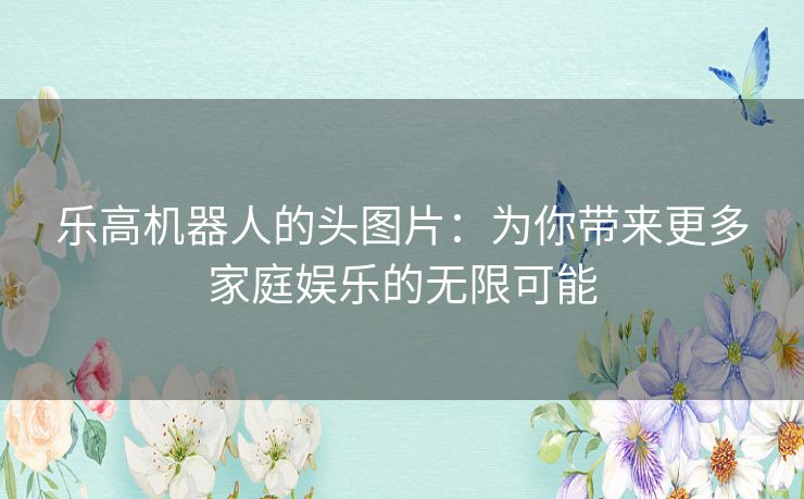 乐高机器人的头图片:为你带来更多家庭娱乐的无限可能 乐高机器人的头图片:为你带来更多家庭娱乐的无限可能