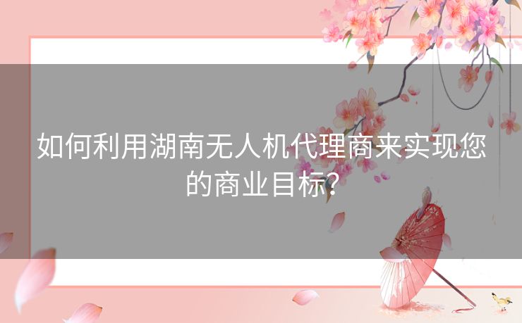 如何利用湖南无人机代理商来实现您的商业目标? 如何利用湖南无人机代理商来实现您的商业目标?