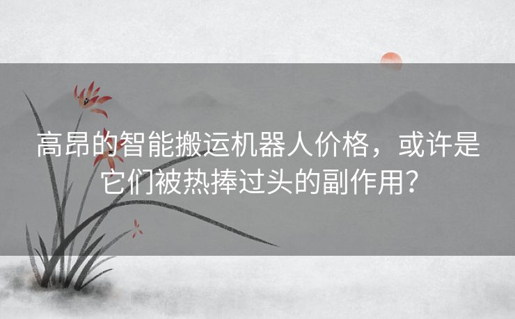 高昂的智能搬运机器人价格,或许是它们被热捧过头的副作用? 高昂的智能搬运机器人价格,或许是它们被热捧过头的副作用?