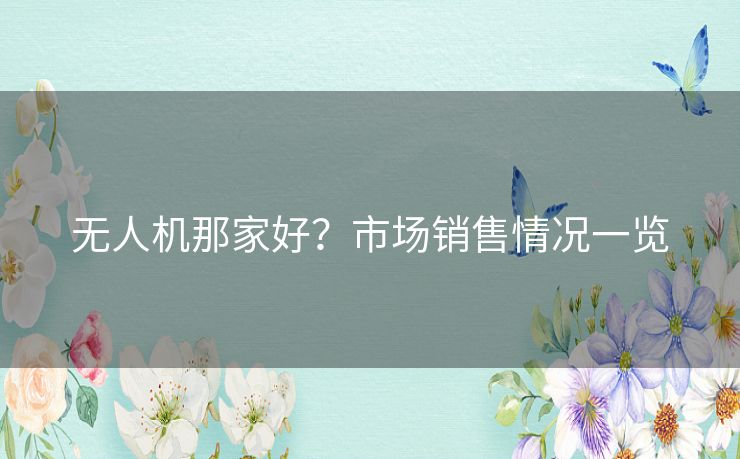 无人机那家好?市场销售情况一览 无人机那家好?市场销售情况一览