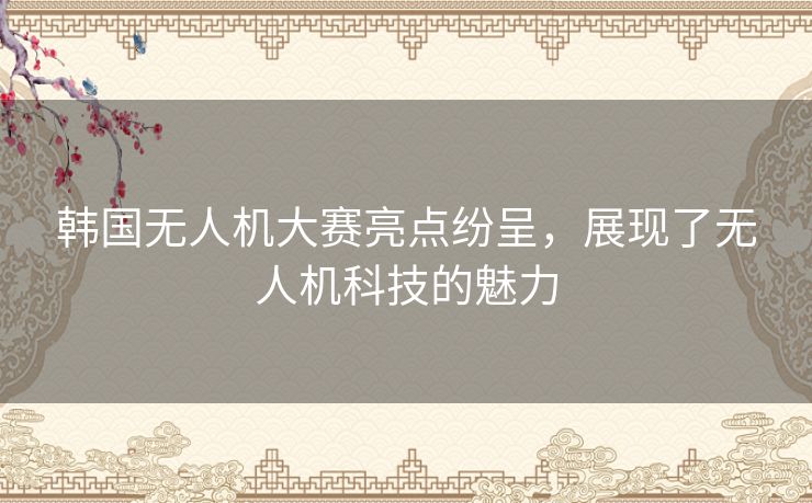 韩国无人机大赛亮点纷呈,展现了无人机科技的魅力 韩国无人机大赛亮点纷呈,展现了无人机科技的魅力