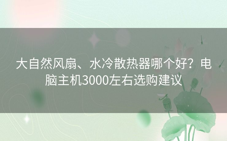 大自然风扇、水冷散热器哪个好?电脑主机3000左右选购建议 大自然风扇、水冷散热器哪个好?电脑主机3000左右选购建议