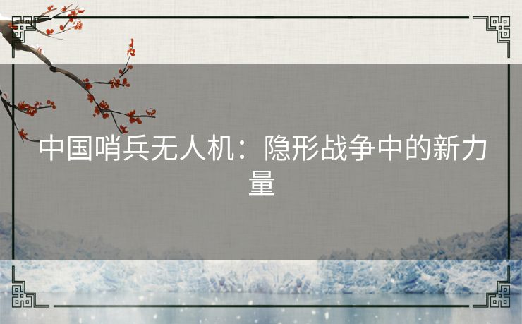 中国哨兵无人机:隐形战争中的新力量 中国哨兵无人机:隐形战争中的新力量