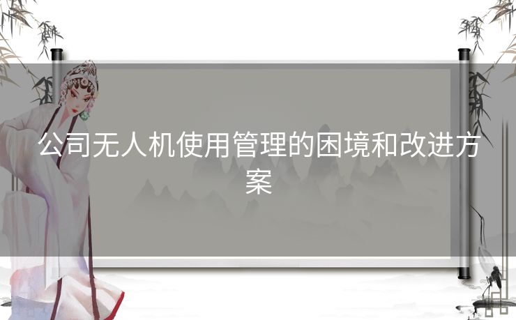 公司无人机使用管理的困境和改进方案 公司无人机使用管理的困境和改进方案