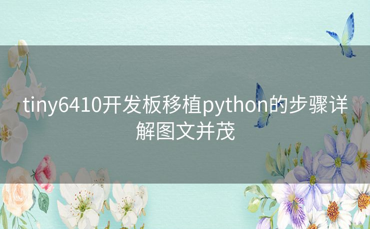 tiny6410开发板移植python的步骤详解图文并茂 tiny6410开发板移植python的步骤详解图文并茂