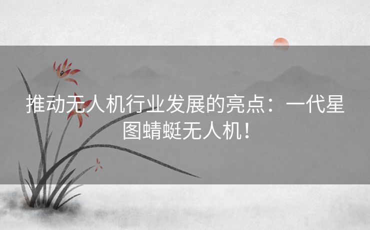 推动无人机行业发展的亮点:一代星图蜻蜓无人机! 推动无人机行业发展的亮点:一代星图蜻蜓无人机!