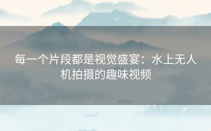 每一个片段都是视觉盛宴:水上无人机拍摄的趣味视频 每一个片段都是视觉盛宴:水上无人机拍摄的趣味视频