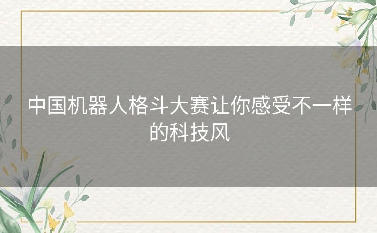 中国机器人格斗大赛让你感受不一样的科技风 中国机器人格斗大赛让你感受不一样的科技风