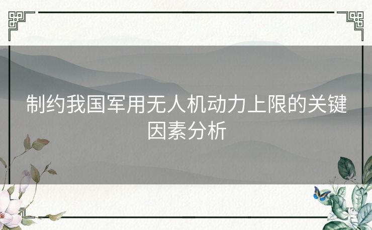 制约我国军用无人机动力上限的关键因素分析 制约我国军用无人机动力上限的关键因素分析